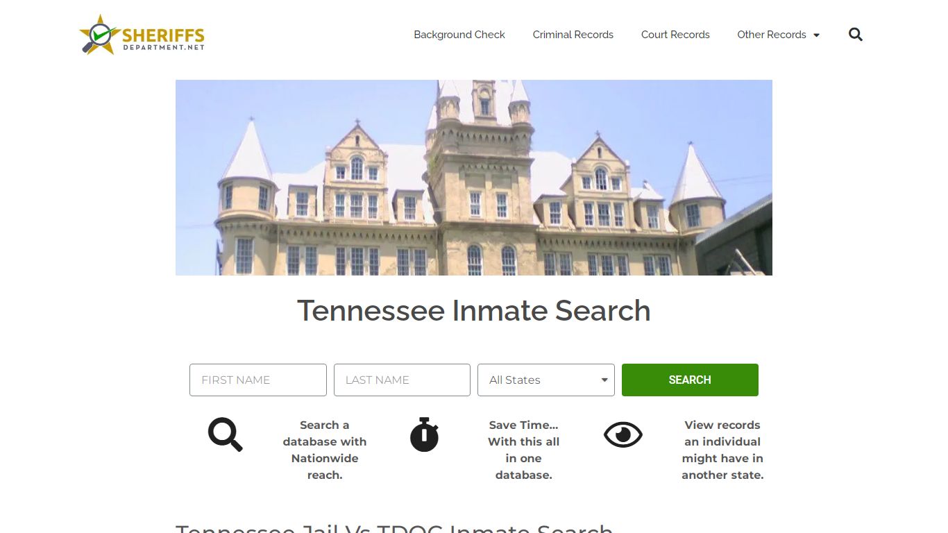 Tennessee Inmate Search: Lookup TDOC Prison and County Jail Records.